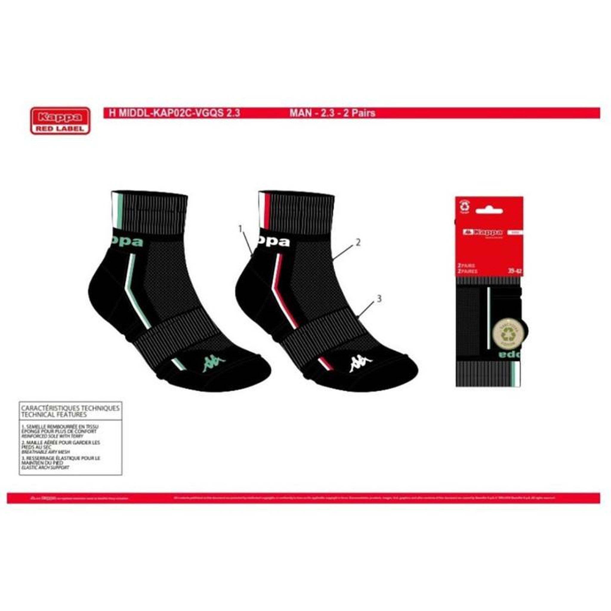 Voir la diapositive 4 : KAPPA Chaussettes Homme KAPPA