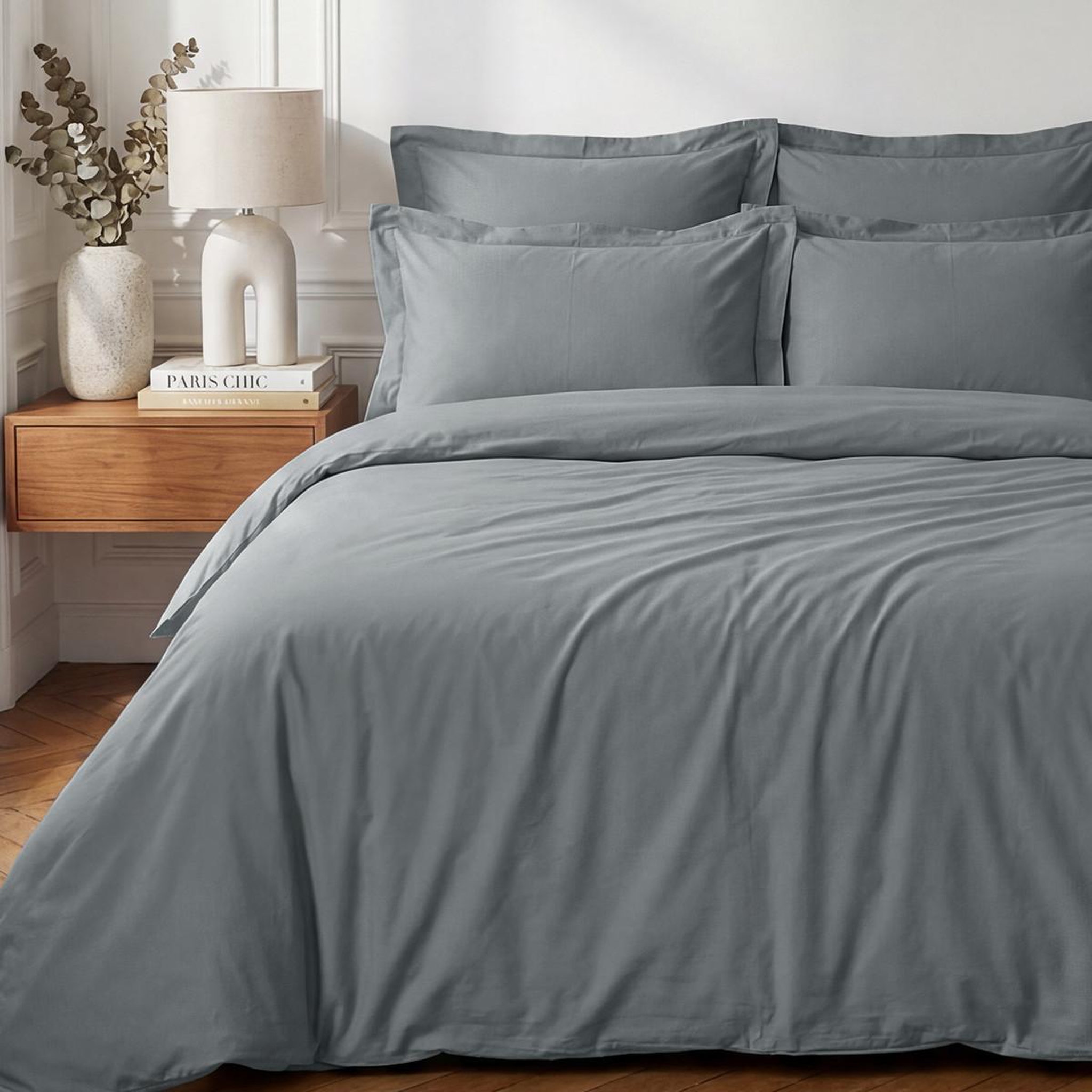 Voir la diapositive 2 : Sensei Maison Housse de couette en percale coton SOFT PERCALE