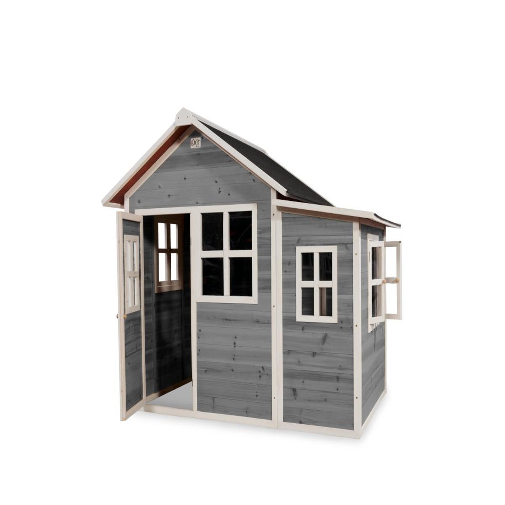 Voir la diapositive 2 : EXIT TOYS Maisonnette en bois pour enfants loft 150 gris - exit toys