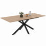 Voir la diapositive 1 : ID MARKET Table à manger extensible rectangle ALIX 6-10 personnes bois et noir 160-200 cm