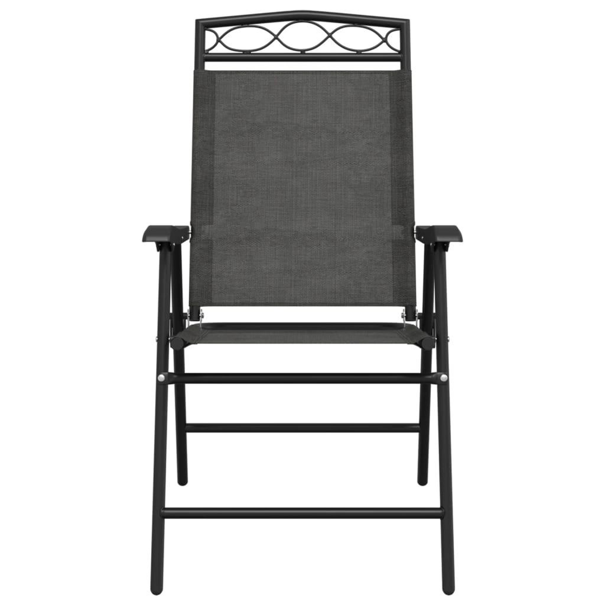 Voir la diapositive 5 : VIDAXL Chaises de jardin pliables lot de 8 en acier et textilene