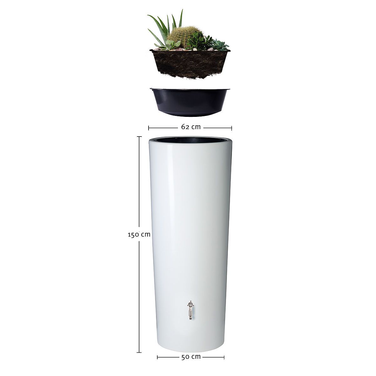 GARANTIA Récupérateur d'eau arrondi 350L Coco