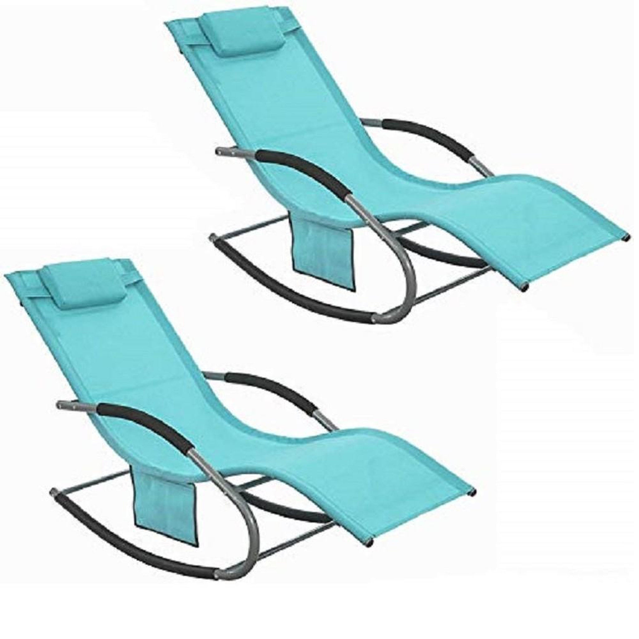 Voir la diapositive 1 : SOBUY SoBuy - Lot de 2 chaises à bascule pour jardin - Moderne - OGS28X2