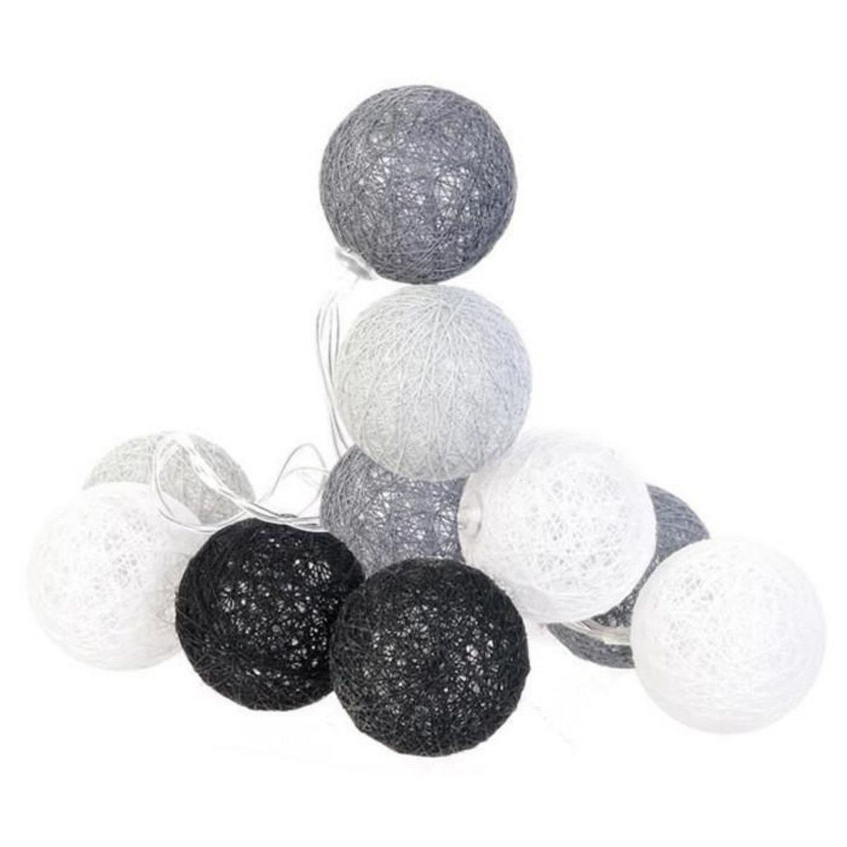 Paris Prix Guirlande Lumineuse à Led  10 Boules  192cm Gris