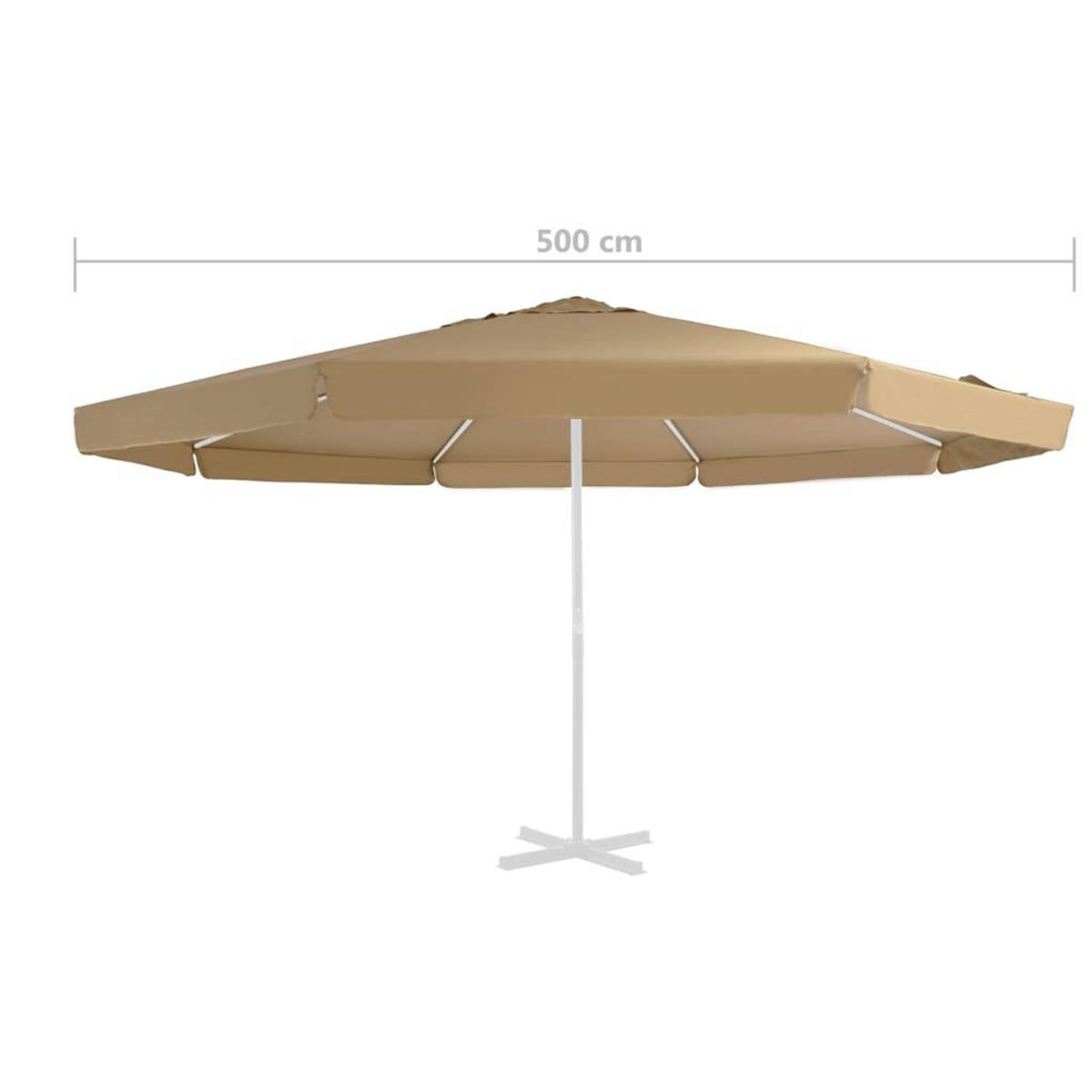 VIDAXL Tissu de remplacement pour parasol d'exterieur Taupe 500 cm