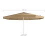 Voir la diapositive 5 : VIDAXL Tissu de remplacement pour parasol d'exterieur Taupe 500 cm