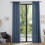 Voir la diapositive 1 : UNIVERS DECOR Paire de rideaux tamisant à œillets Effet Lin  Moonlight  Bleuet - Bleu - 2 Panneaux 140 x 260 cm