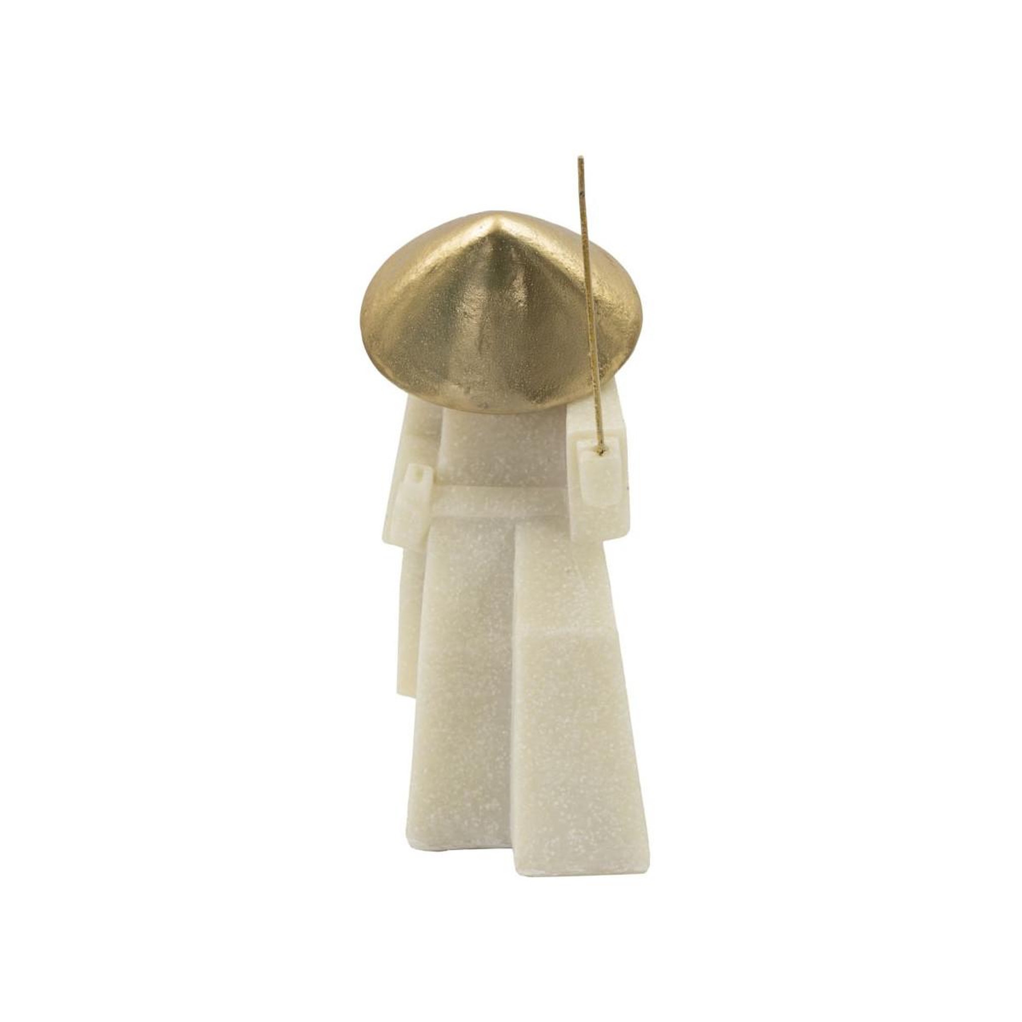 Voir la diapositive 2 : Paris Prix Statuette déco samouraï  toku  24cm blanc & or