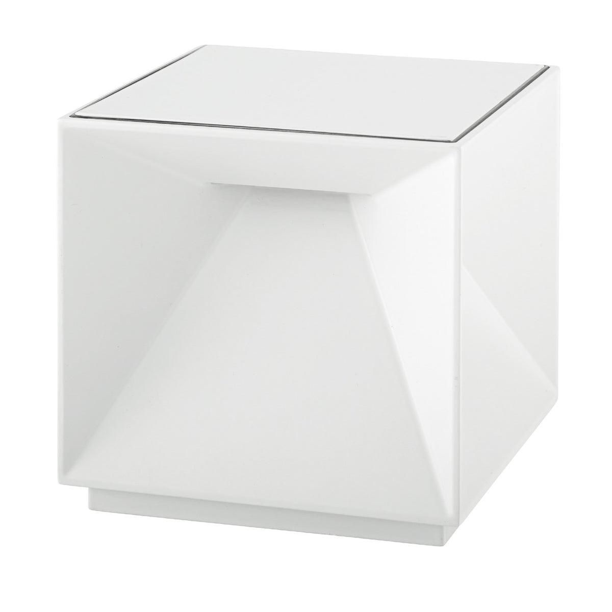 Lumisky Lampe de table cube LED CUBOX Blanc Aluminium 10 cm