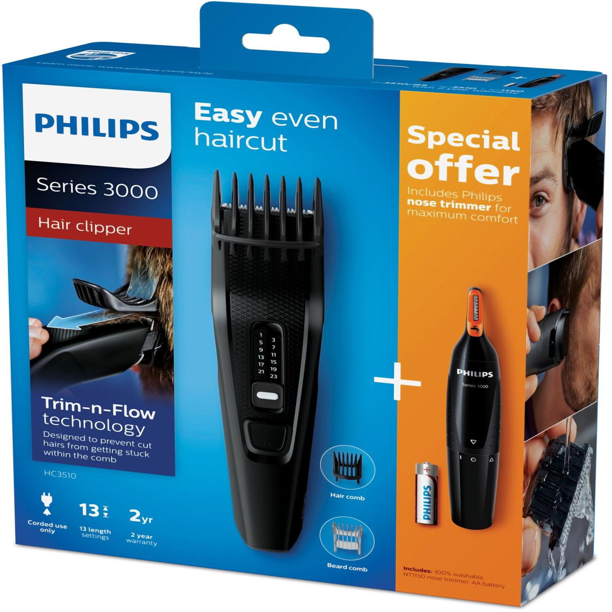 Voir la diapositive 3 : Philips Philips hairclipper series 3000 hc3510/85 tondeuse à cheveux