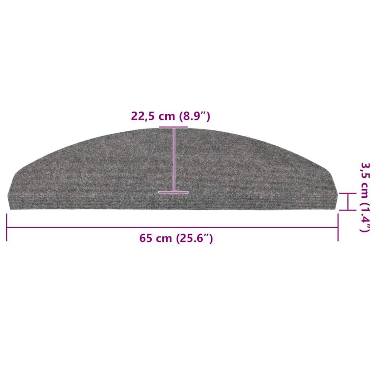 VIDAXL Tapis d'escalier auto-adhesifs 30 pcs gris 65x22,5x3,5 cm