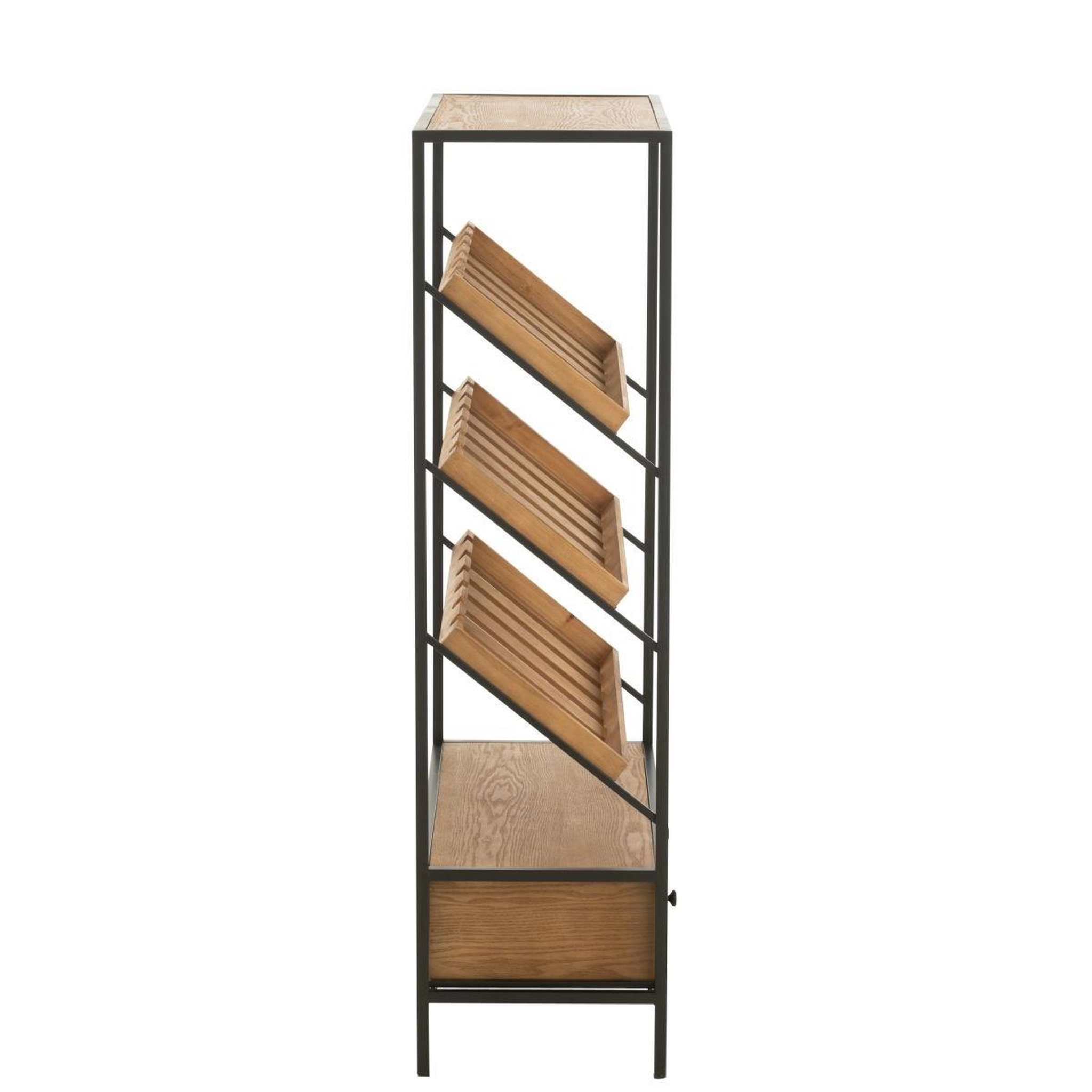 Voir la diapositive 4 : J-LINE Meuble de bar 18 bouteilles  wine  125cm naturel