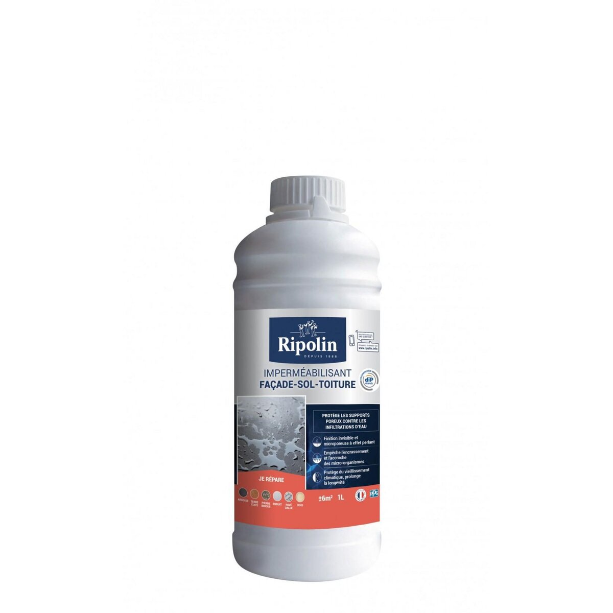 CENTRALE BRICO RIPOLIN Imperméabilisant façade et sol incolore 1l