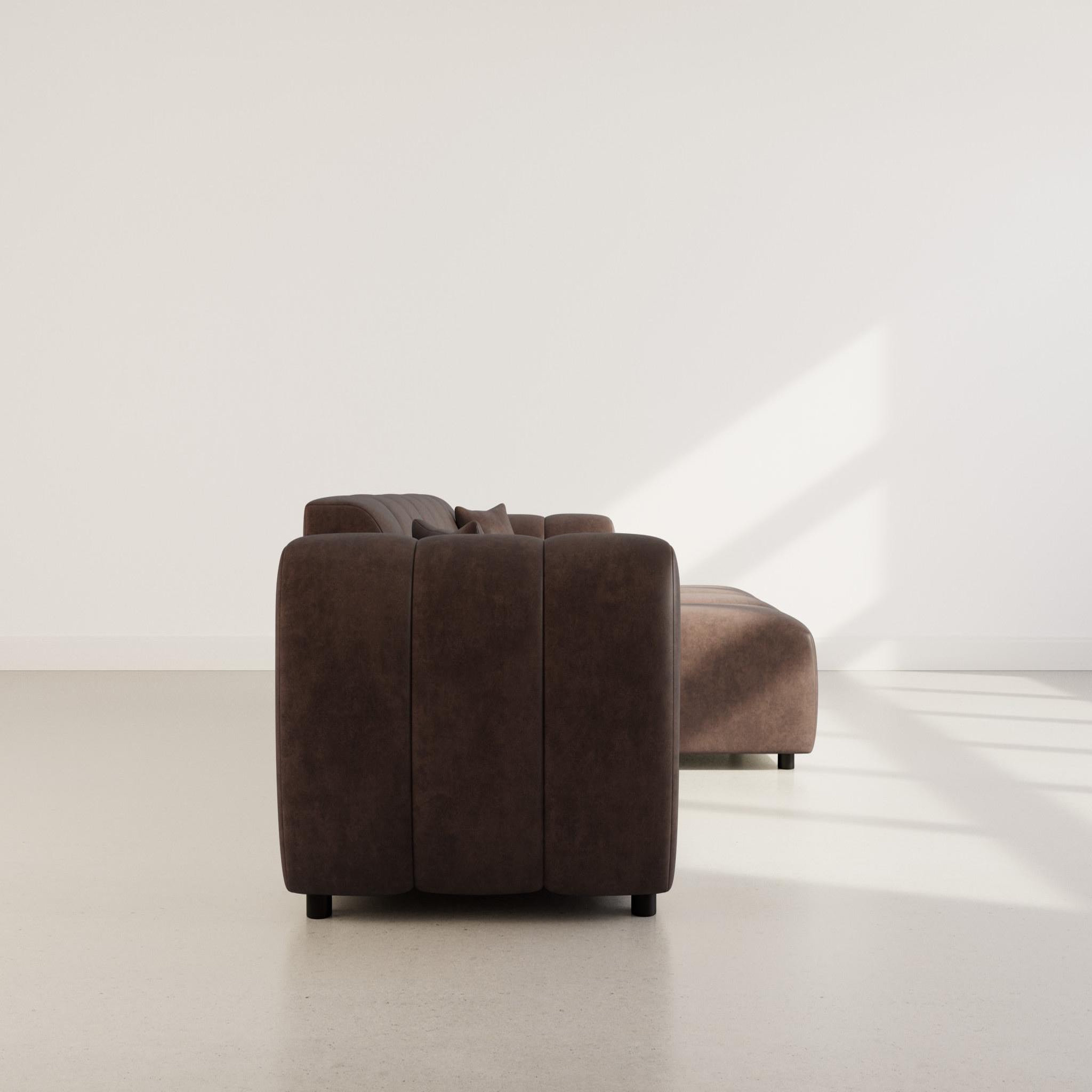 Voir la diapositive 6 : LISA DESIGN Curtis - canapé d'angle droit 4 places en simili