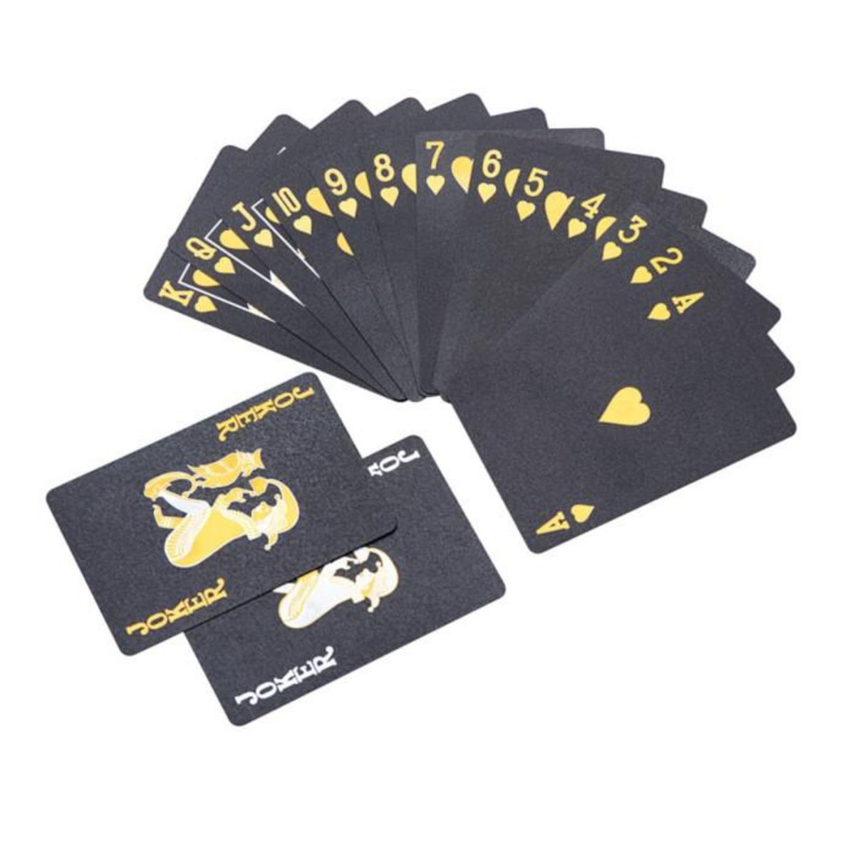 Paris Prix Lot de 3 Jeux de 54 Cartes  Waterproof  8cm Noir