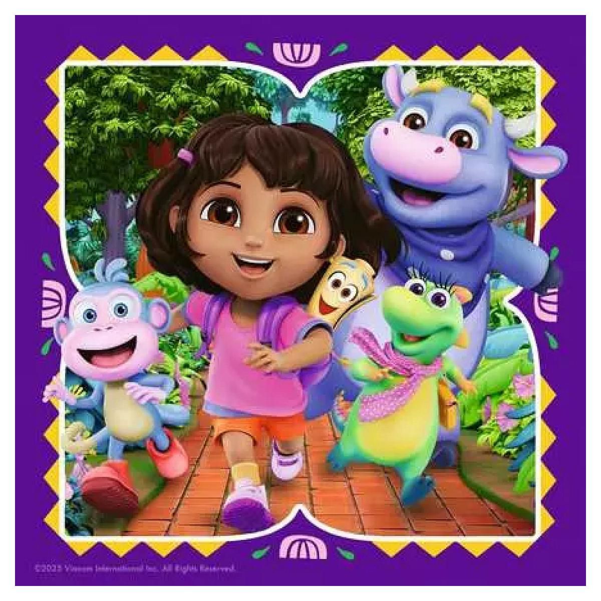 RAVENSBURGER Puzzle 3x49 pieces - Pret pour l'exploration / Dora