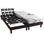 IDLITERIE Ensemble relaxation accueil latex + sommier zone lombaire plus ferme - FABRICATION FRANCE. Coloris disponibles : Marron