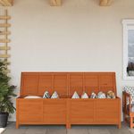 VIDAXL Boîte de rangement de jardin marron bois massif de sapin
