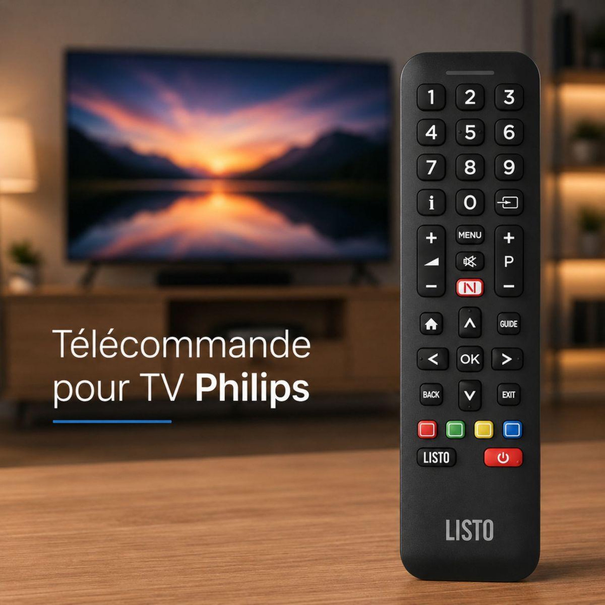 Voir la diapositive 2 : ESSENTIEL B Télécommande pour TV Phillips