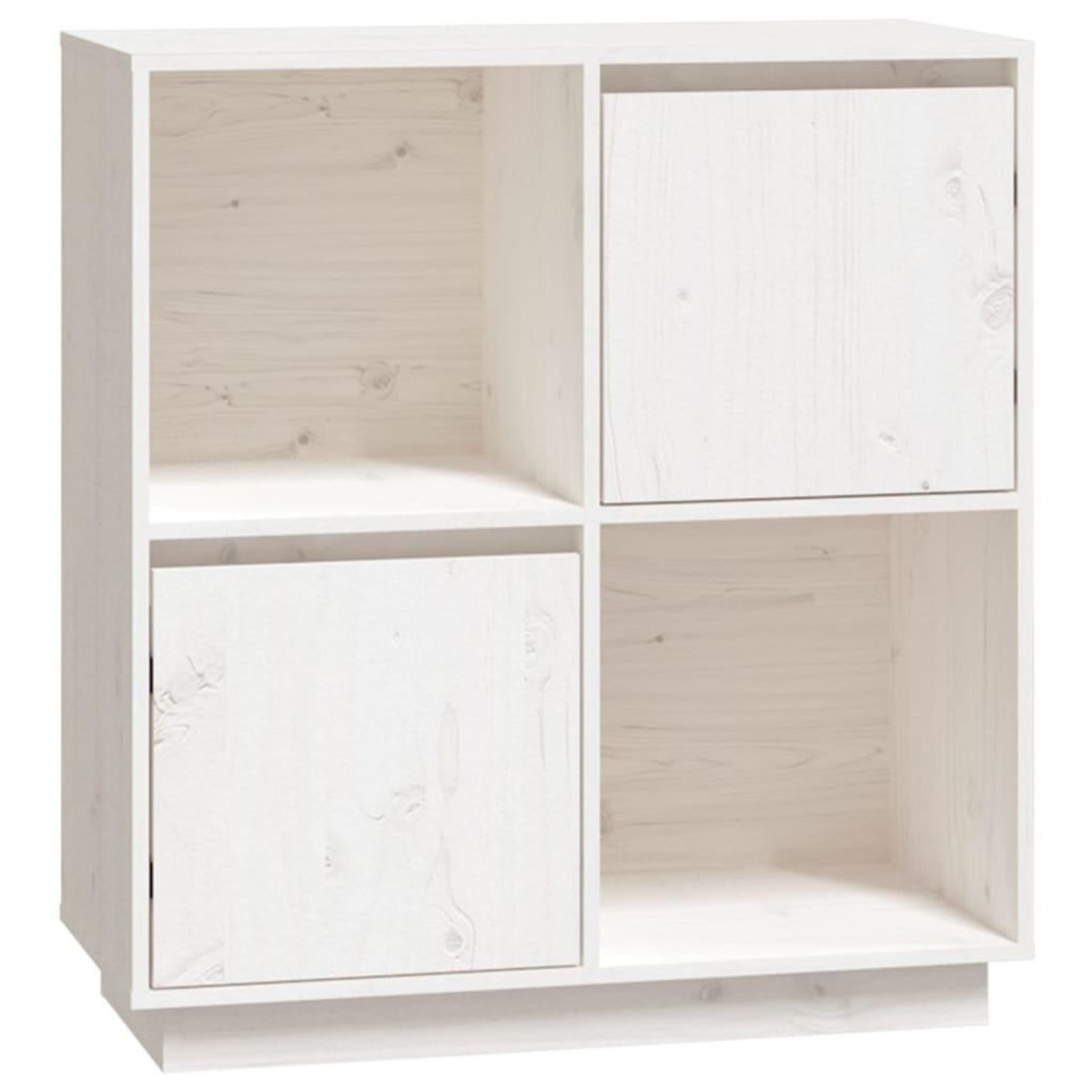 VIDAXL Buffet blanc 74x35x80 cm bois massif de pin