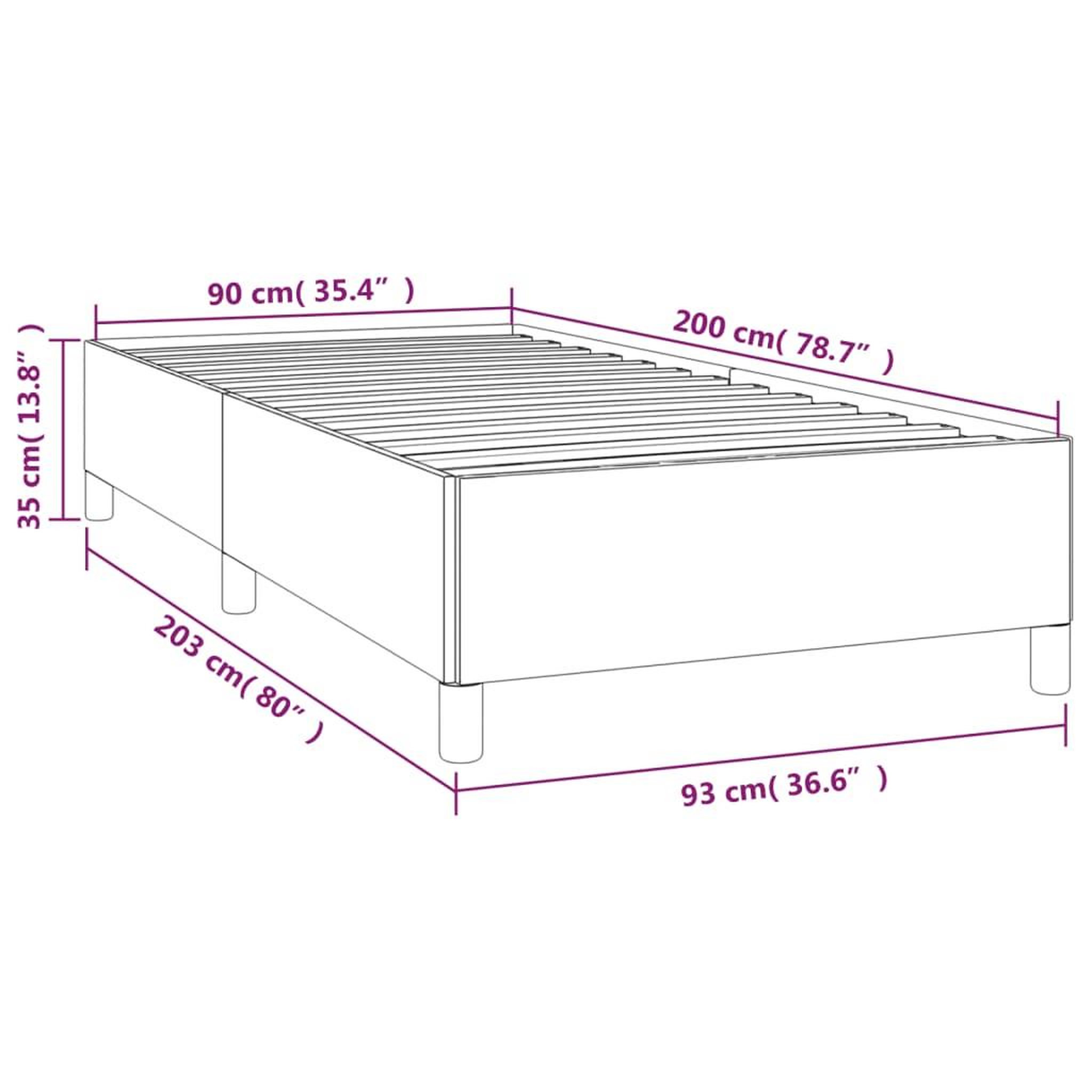 Voir la diapositive 6 : VIDAXL Cadre de lit sans matelas gris fonce 90x200 cm velours
