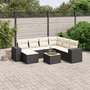 Voir la diapositive 1 : VIDAXL Salon de jardin 8 pcs avec coussins noir resine tressee
