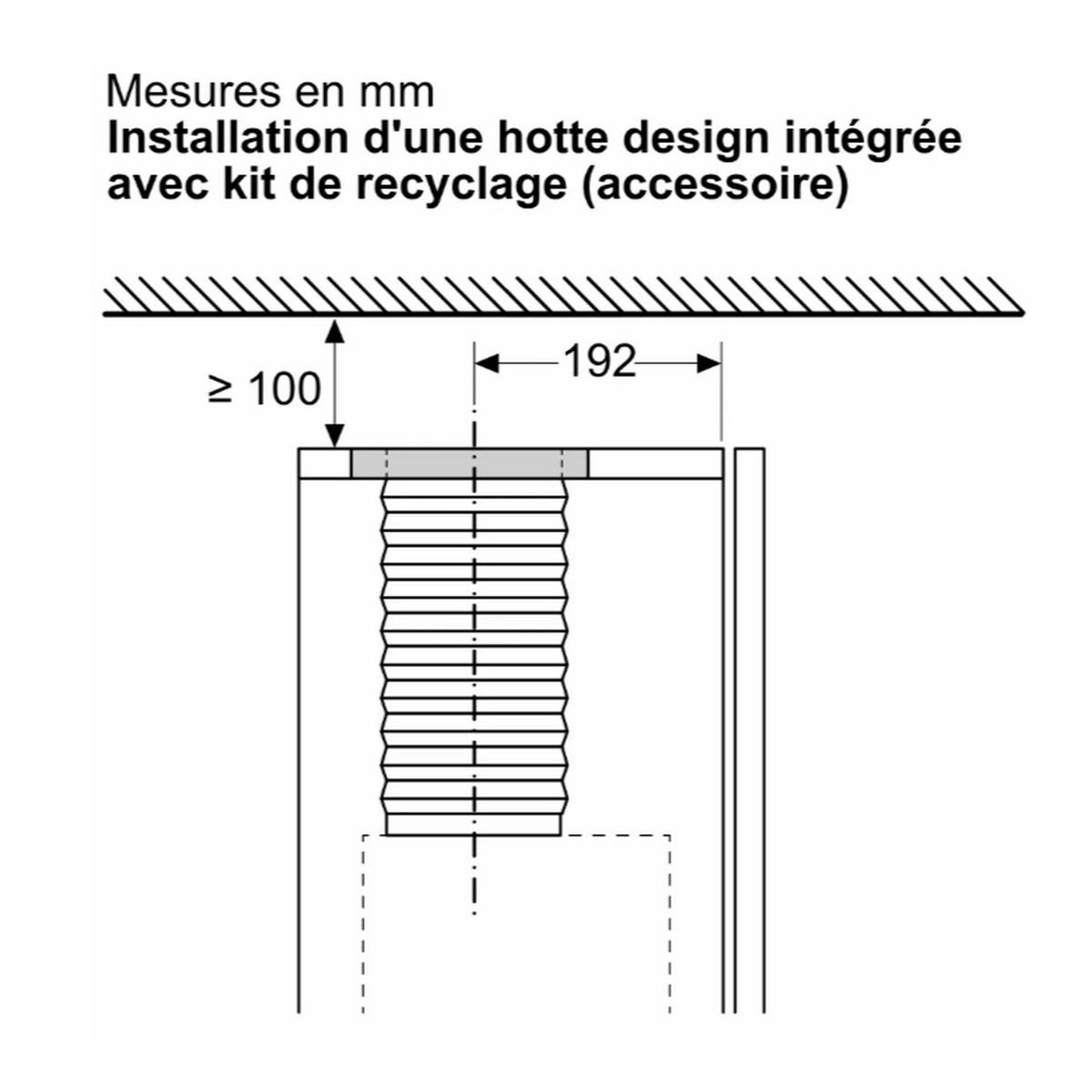 Voir la diapositive 3 : BOSCH Kit de recyclage clean air pour hotte - dwz1ib1j6
