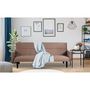 Voir la diapositive 5 : Paris Prix Canapé Convertible en Velours  Romeo  182cm Taupe