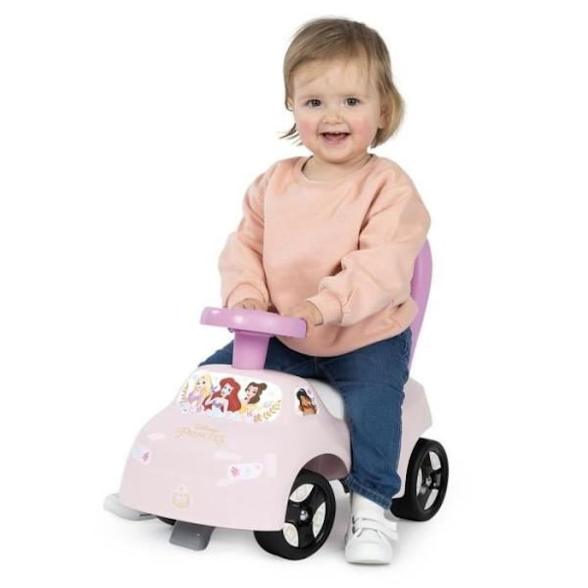 SMOBY Smoby - Porteur auto enfant 2 en 1 - Disney Princesse - Coffre sous la selle + klaxon - Des 10 mois - Fabrication française