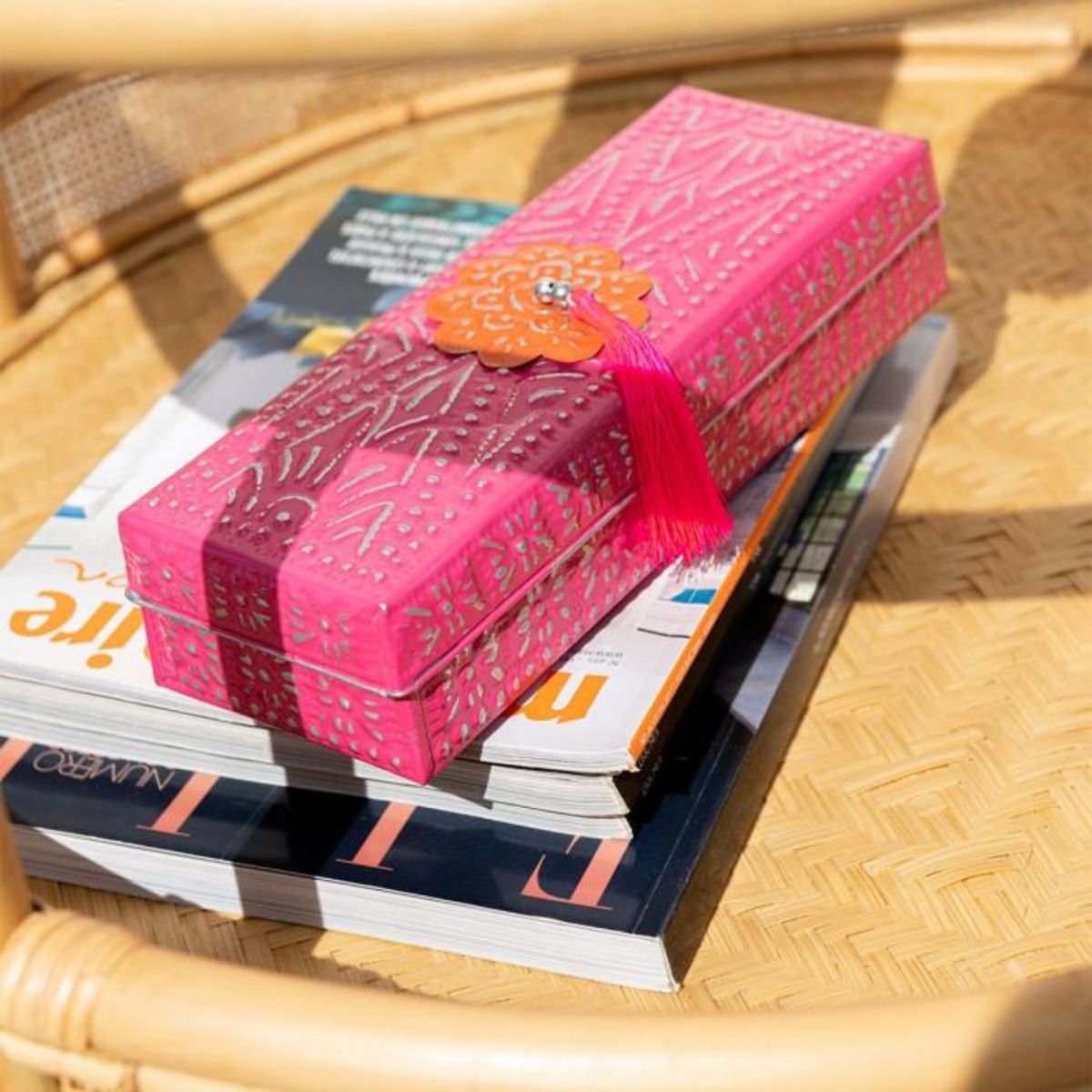 Paris Prix Lot de 2 Boîtes en Métal  Gigognes  28cm Rose