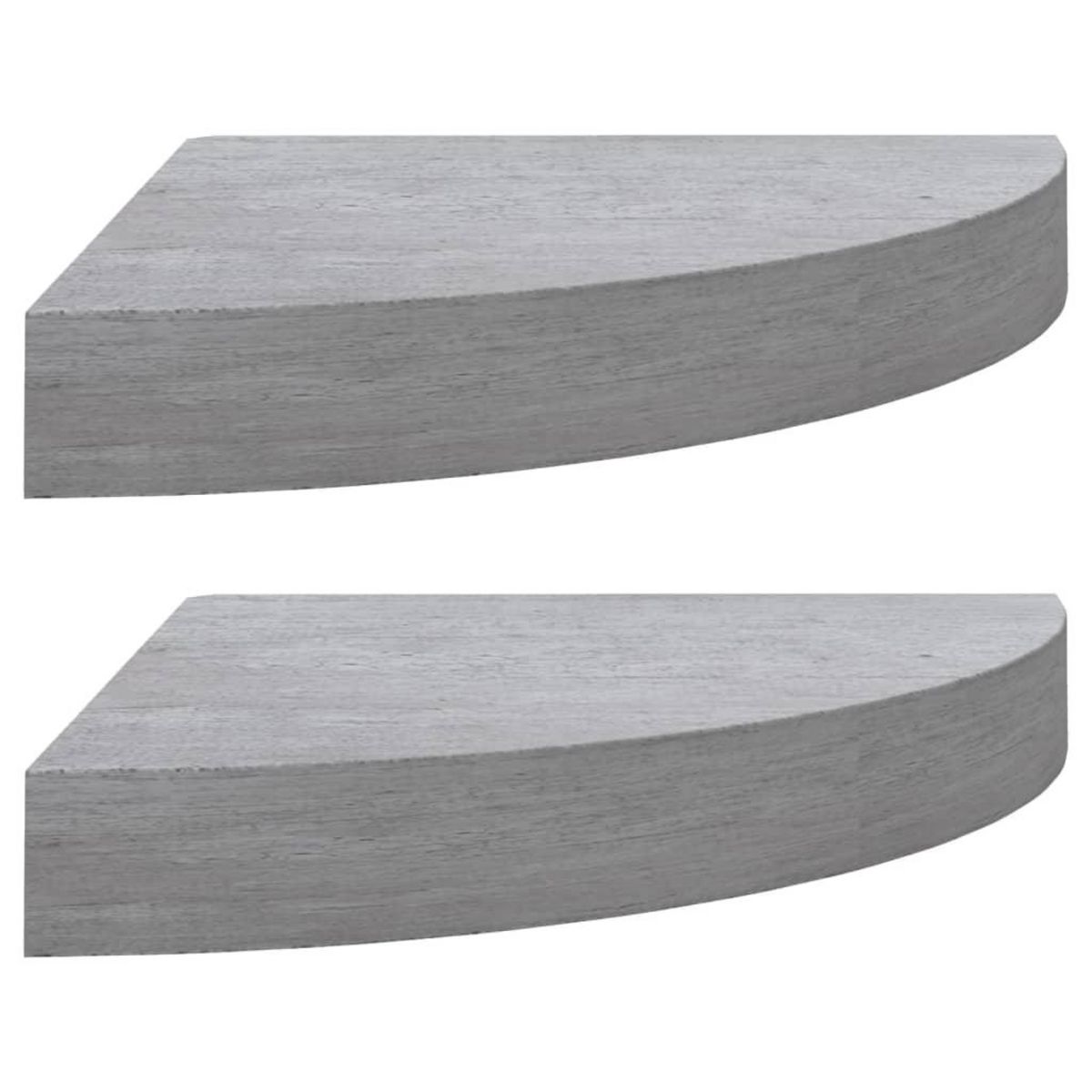 VIDAXL Etageres d'angle murales 2 pcs Gris beton 25x25x3,8 cm MDF