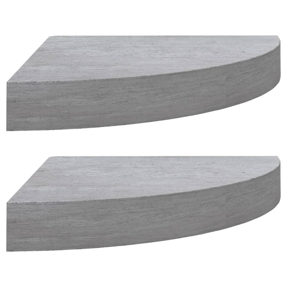 VIDAXL Etageres d'angle murales 2 pcs Gris beton 25x25x3,8 cm MDF