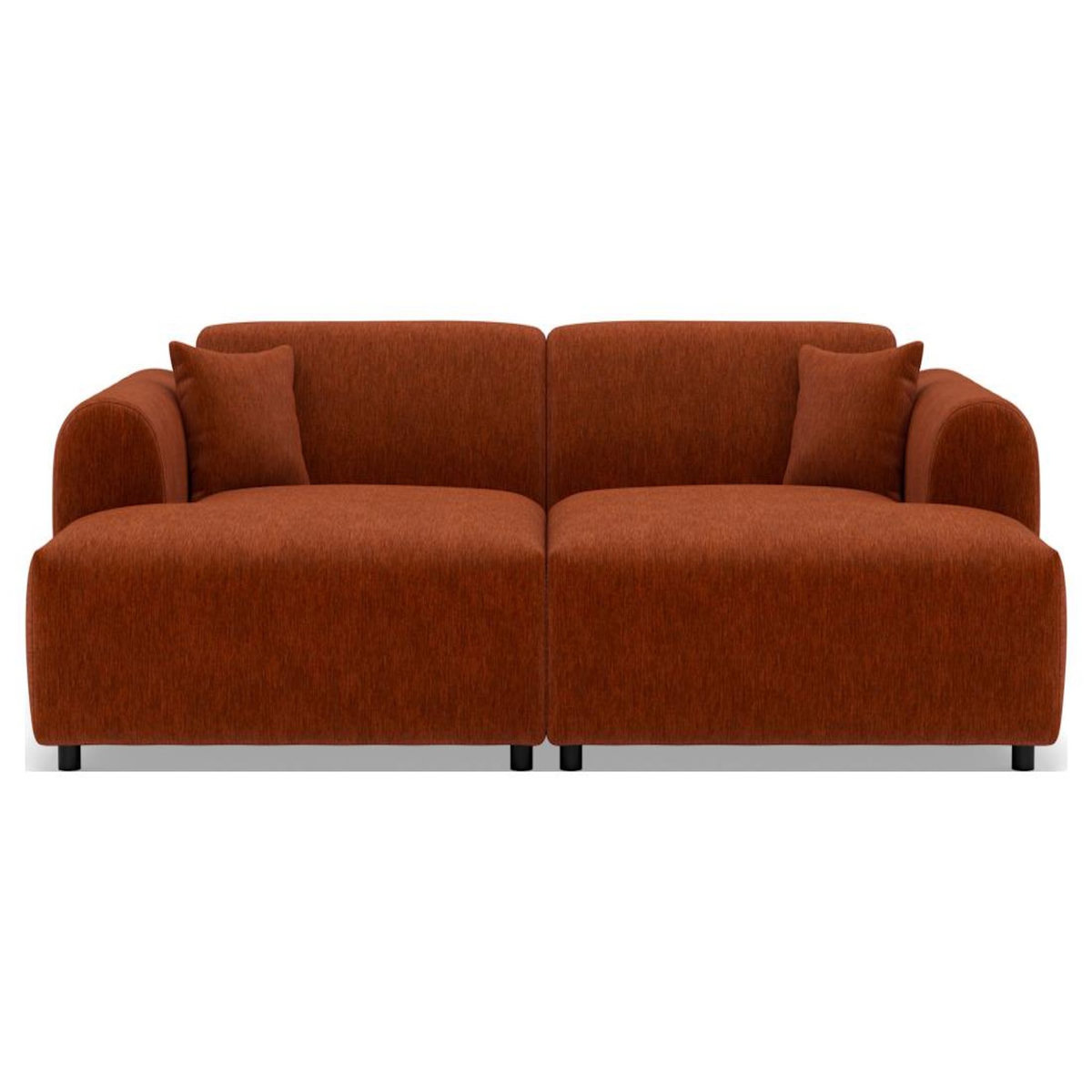 LISA DESIGN Aumance - canapé droit 4 places avec double méridienne assise profonde en velours texturé