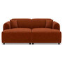 Voir la diapositive 1 : LISA DESIGN Aumance - canapé droit 4 places avec double méridienne assise profonde en velours texturé