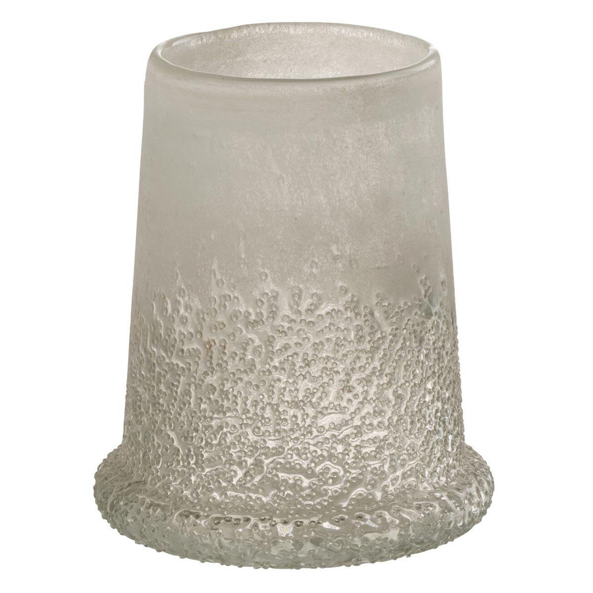 J-LINE Photophore en Verre  Sucre  15cm Blanc