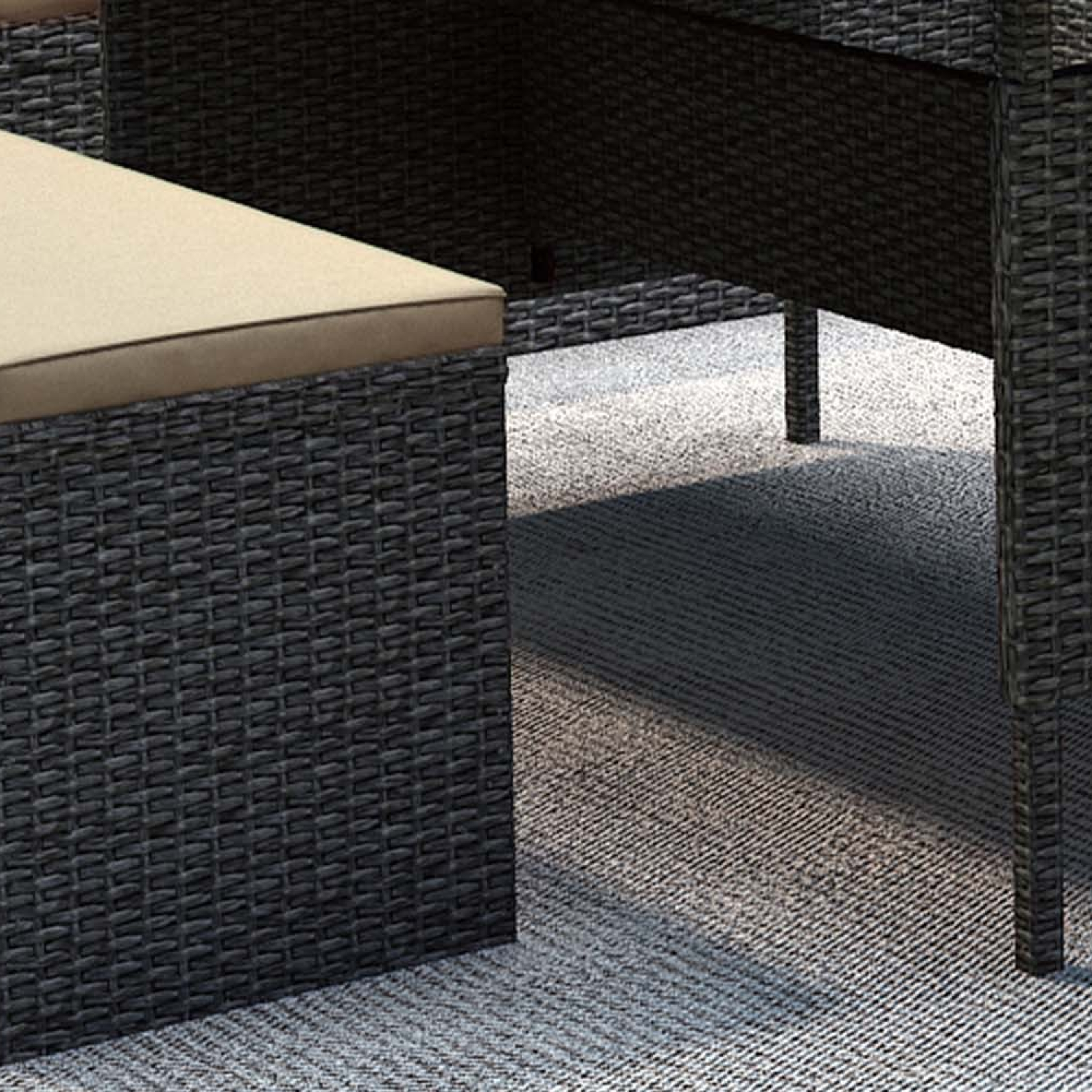 Voir la diapositive 6 : CONCEPT USINE Salon de jardin 8 places résine gris foncé et beige moorea