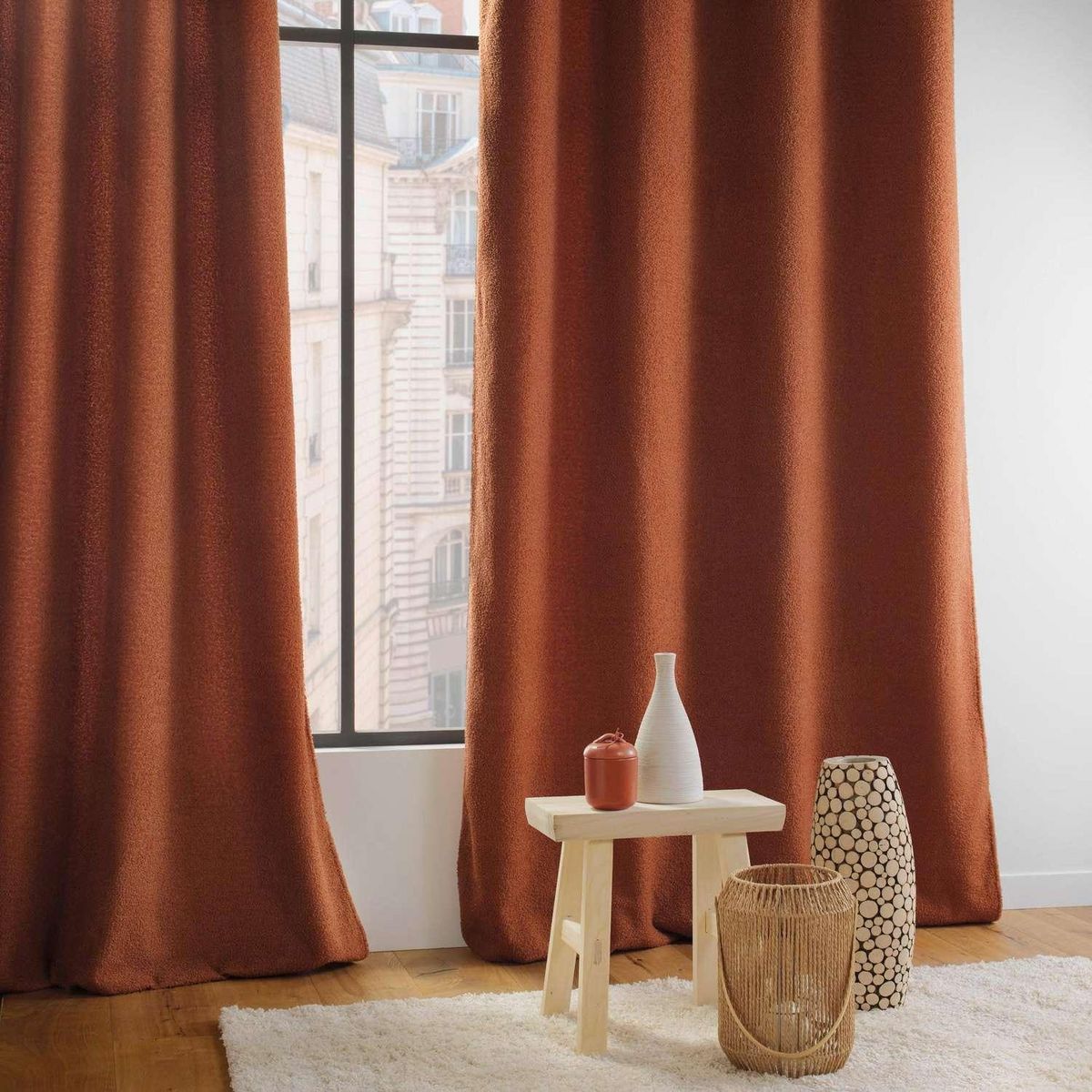 Douceur d'Intérieur Rideau à œillets BELI - Bouclette unie