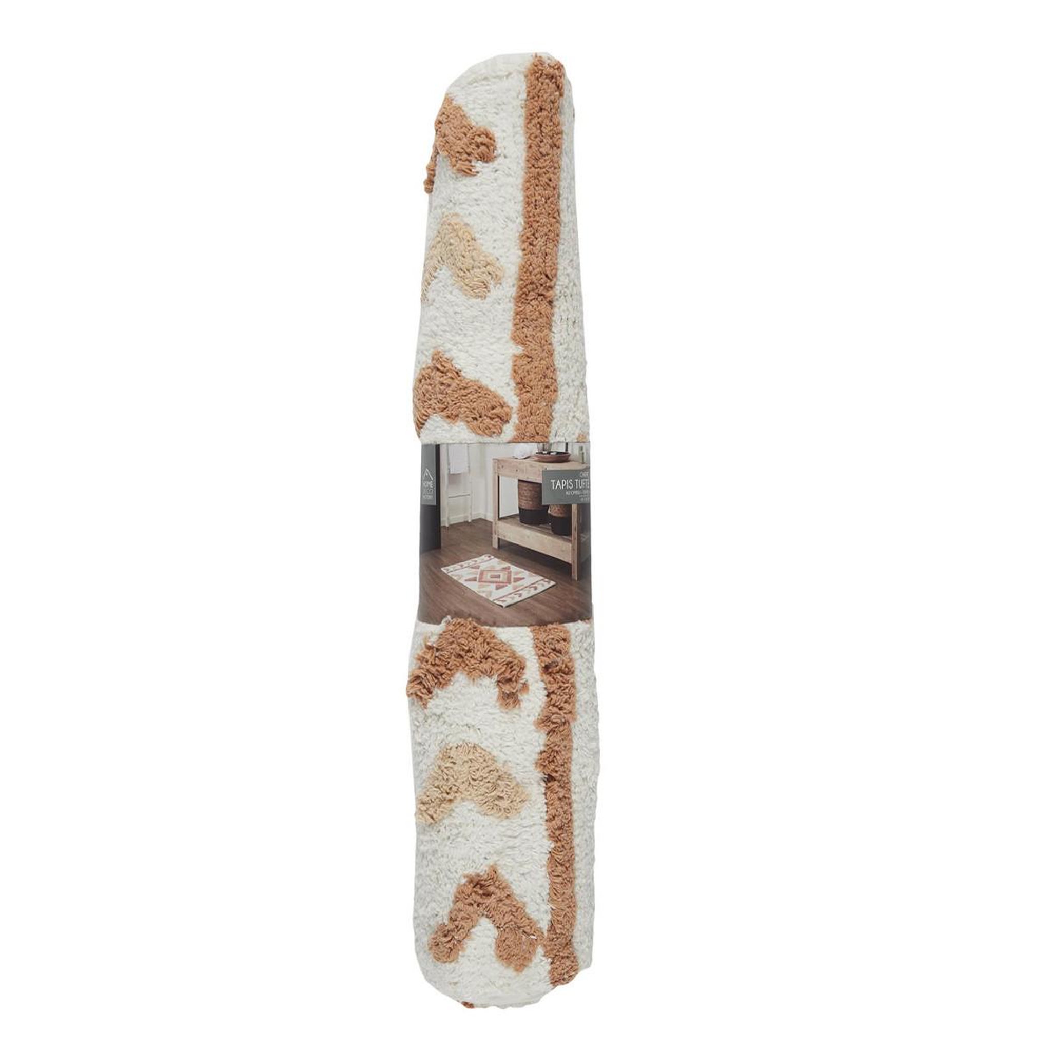 Voir la diapositive 2 : The Home Deco Factory Tapis tufté  éthnique  50x80cm multicolore