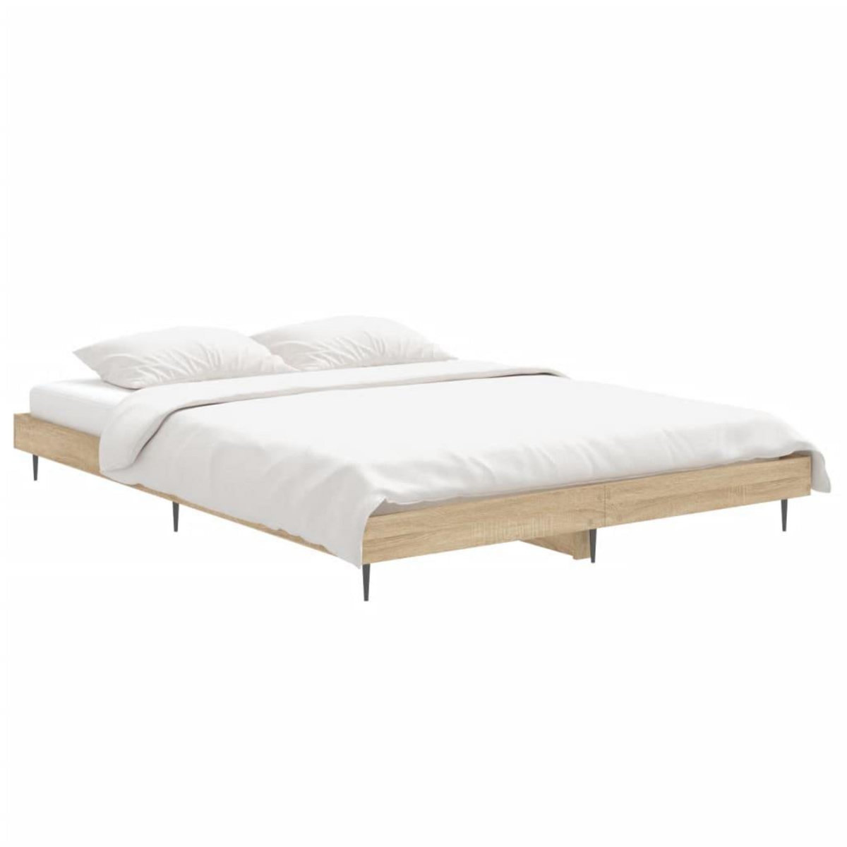 VIDAXL Cadre de lit sans matelas chene sonoma 140x190 cm