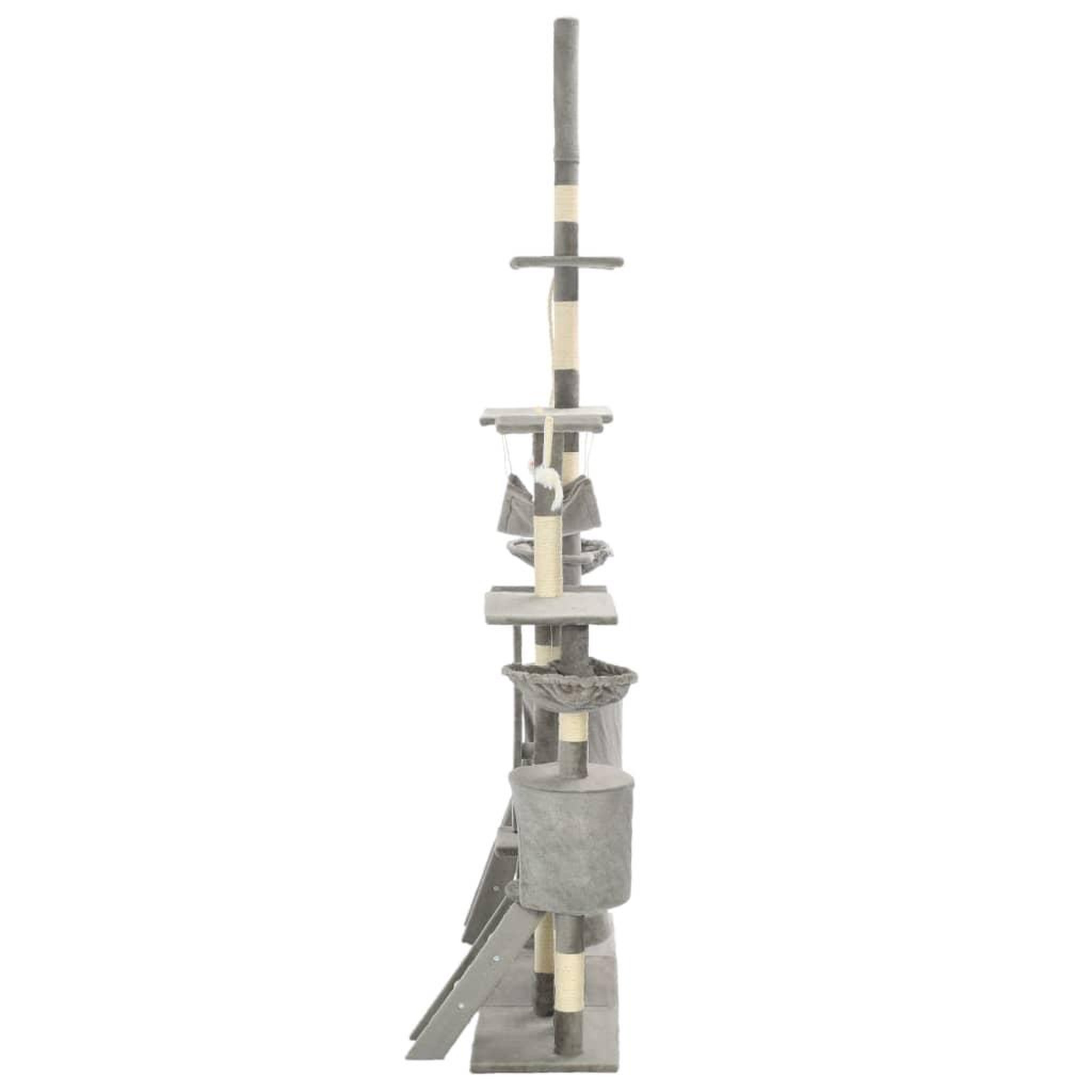 Voir la diapositive 4 : VIDAXL Arbre a chat avec griffoirs en sisal 230-250 cm Gris