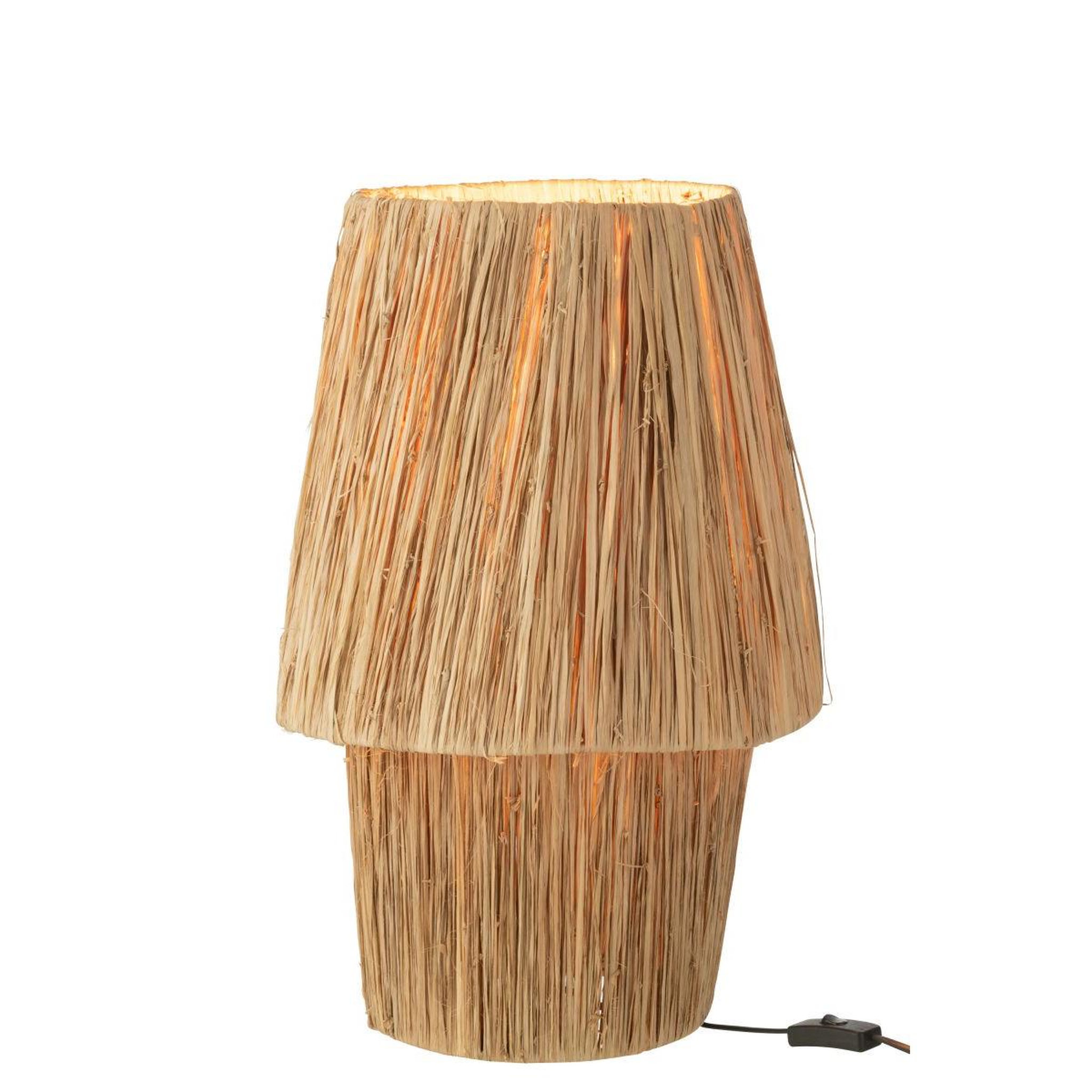 Voir la diapositive 2 : J-LINE Lampe à poser en jonc de mer  sara  53cm naturel