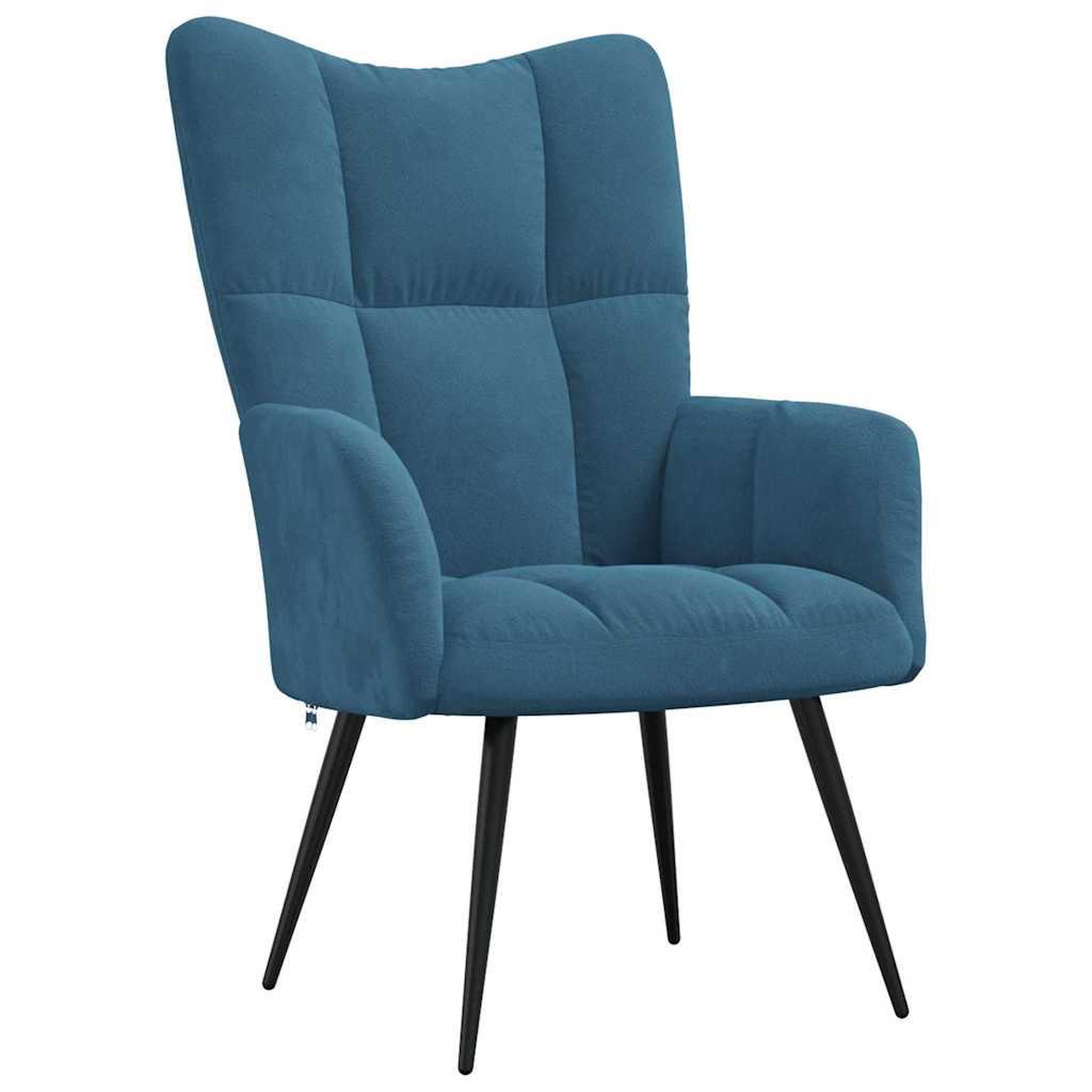 Voir la diapositive 2 : VIDAXL Chaise de relaxation Bleu Velours