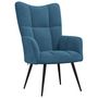 Voir la diapositive 2 : VIDAXL Chaise de relaxation Bleu Velours