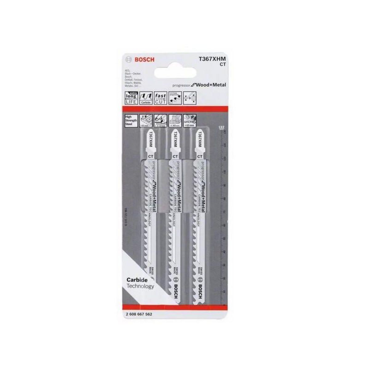 BOSCH 3 lames de scie sauteuse T 367 XHM carbure Progressor for Wood and Metal BOSCH EXPERT 2608900560