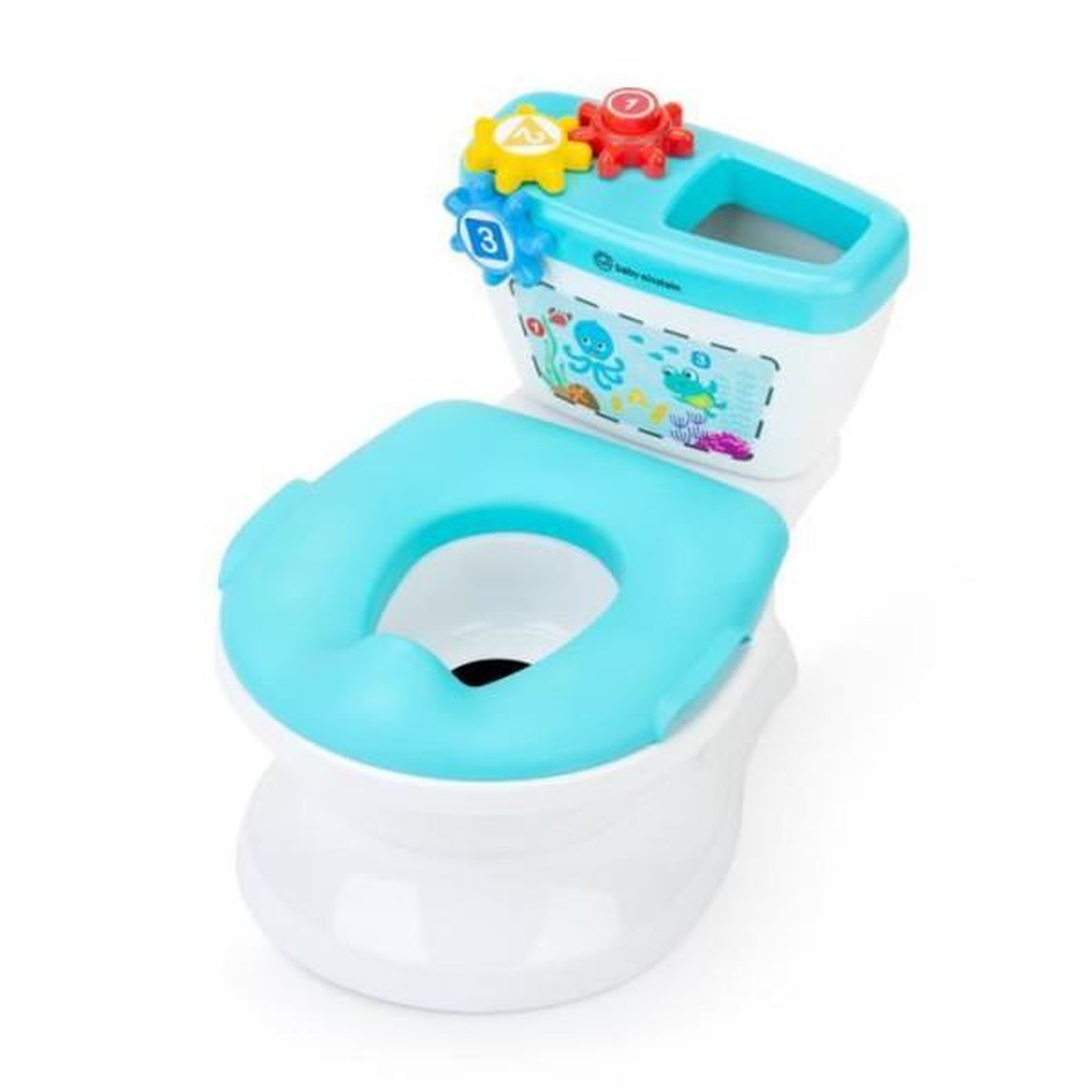 BABY EINSTEIN Pot & Réducteur de Toilette 2 en 1, Systeme innovant d'apprentissage de la propreté, Chasse d'eau avec musique