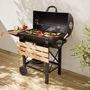 Voir la diapositive 3 : SWEEEK Barbecue américain charbon de bois - Serge noir - Smoker américain avec aérateurs. récupérateur de cendres. fumoir