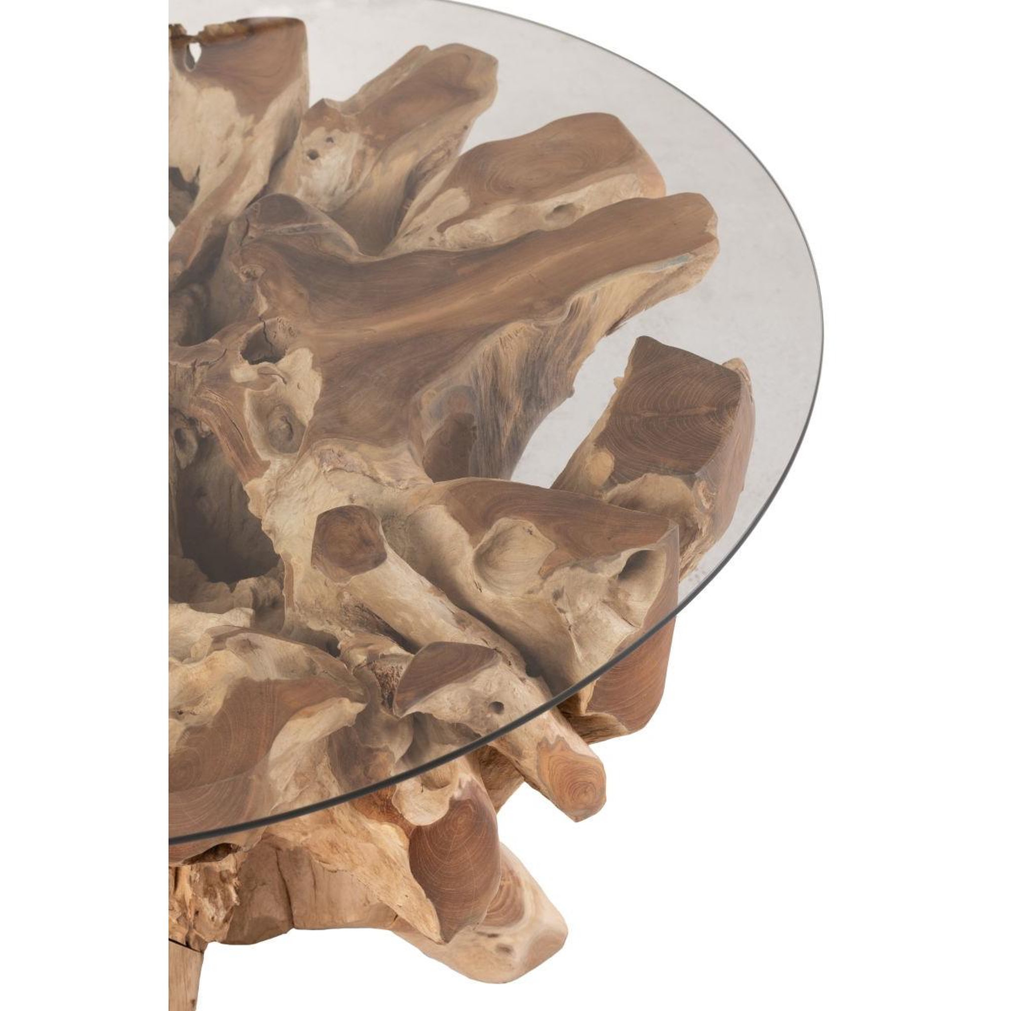 Voir la diapositive 3 : J-LINE Table Basse en Bois  Raoul  90cm Naturel