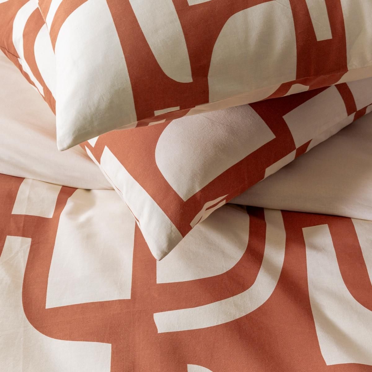 FUTURE HOME Parure de lit 2 personnes géométrique bicolore