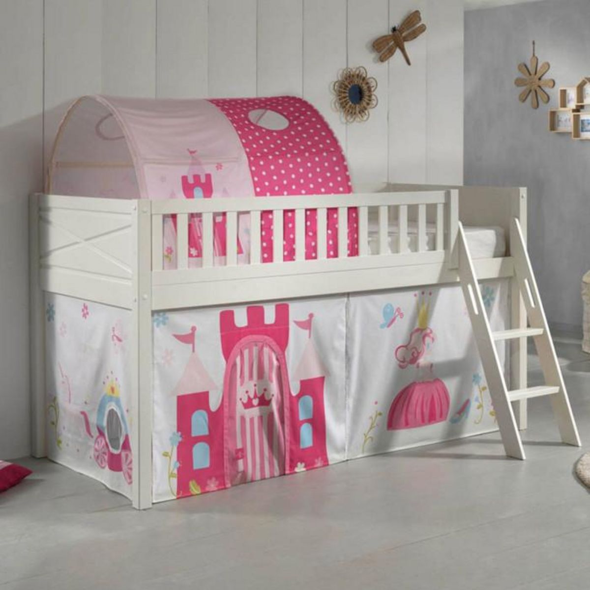 Paris Prix Lit Enfant Tente & Tunnel  Scott Princesse  90x200cm Blanc