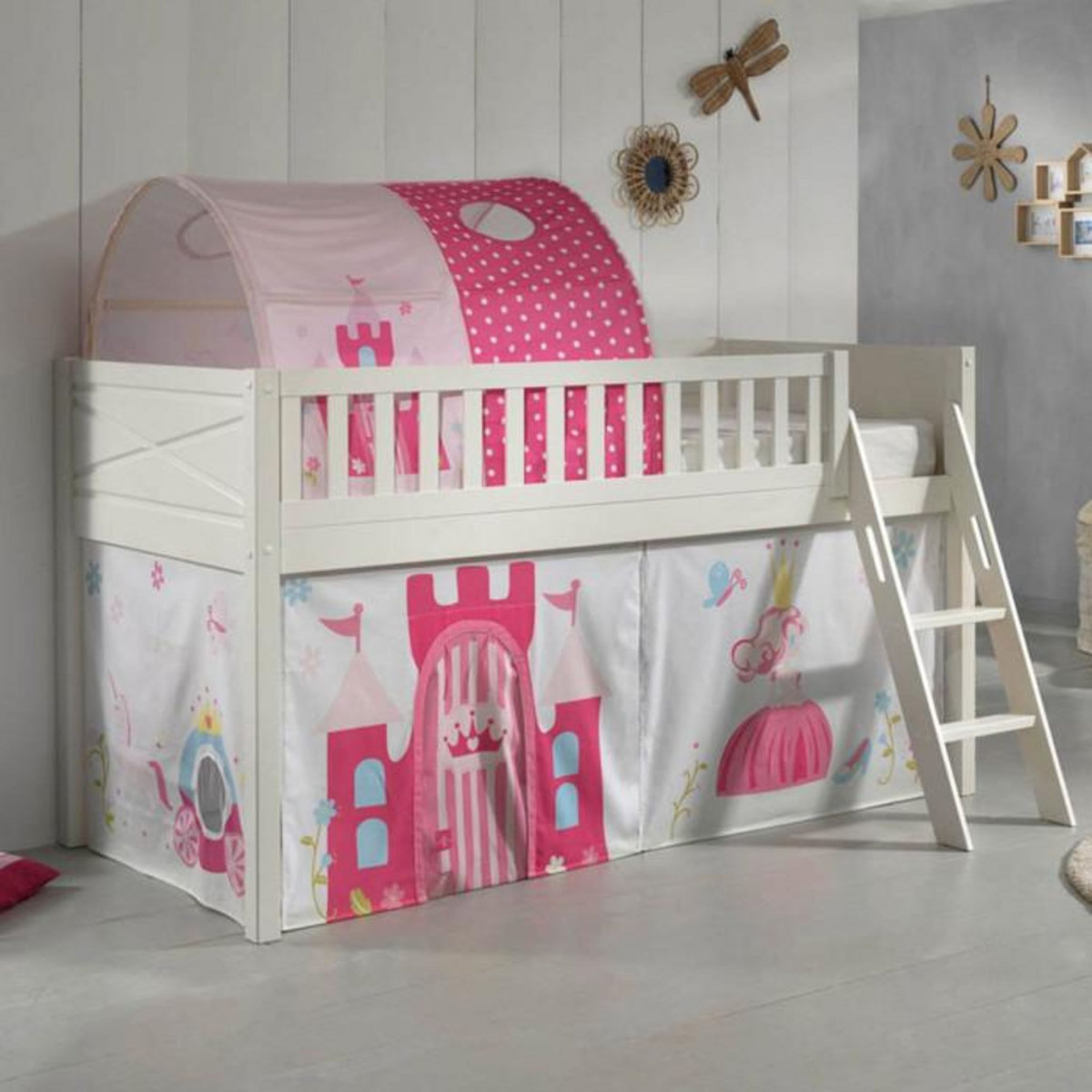 Paris Prix Lit Enfant Tente & Tunnel  Scott Princesse  90x200cm Blanc